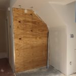 Drywall under stairs